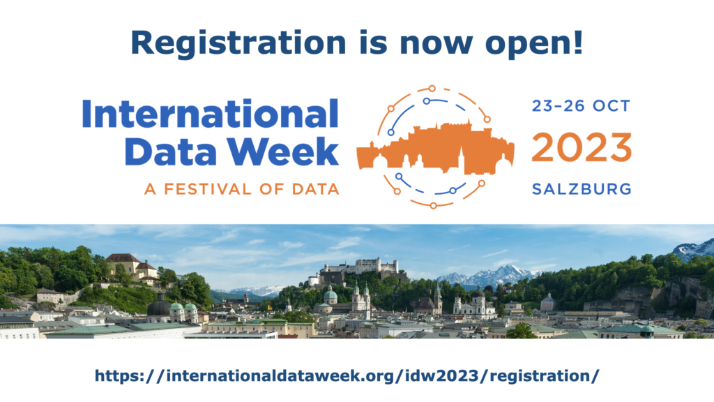 Registration for International Data Week 2023 (and SciDataCon 2023) is